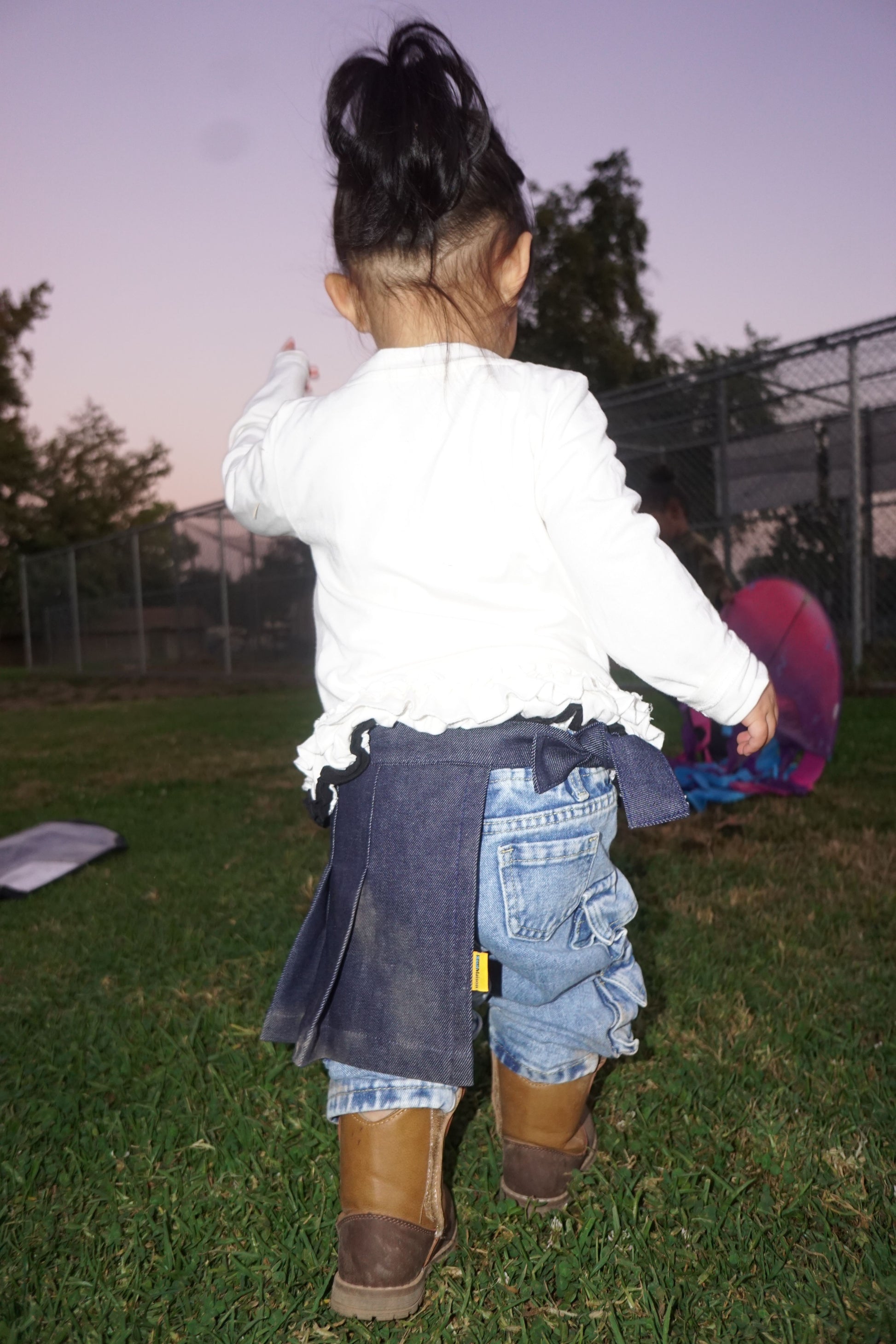 Pleated Apron Belt Skirt