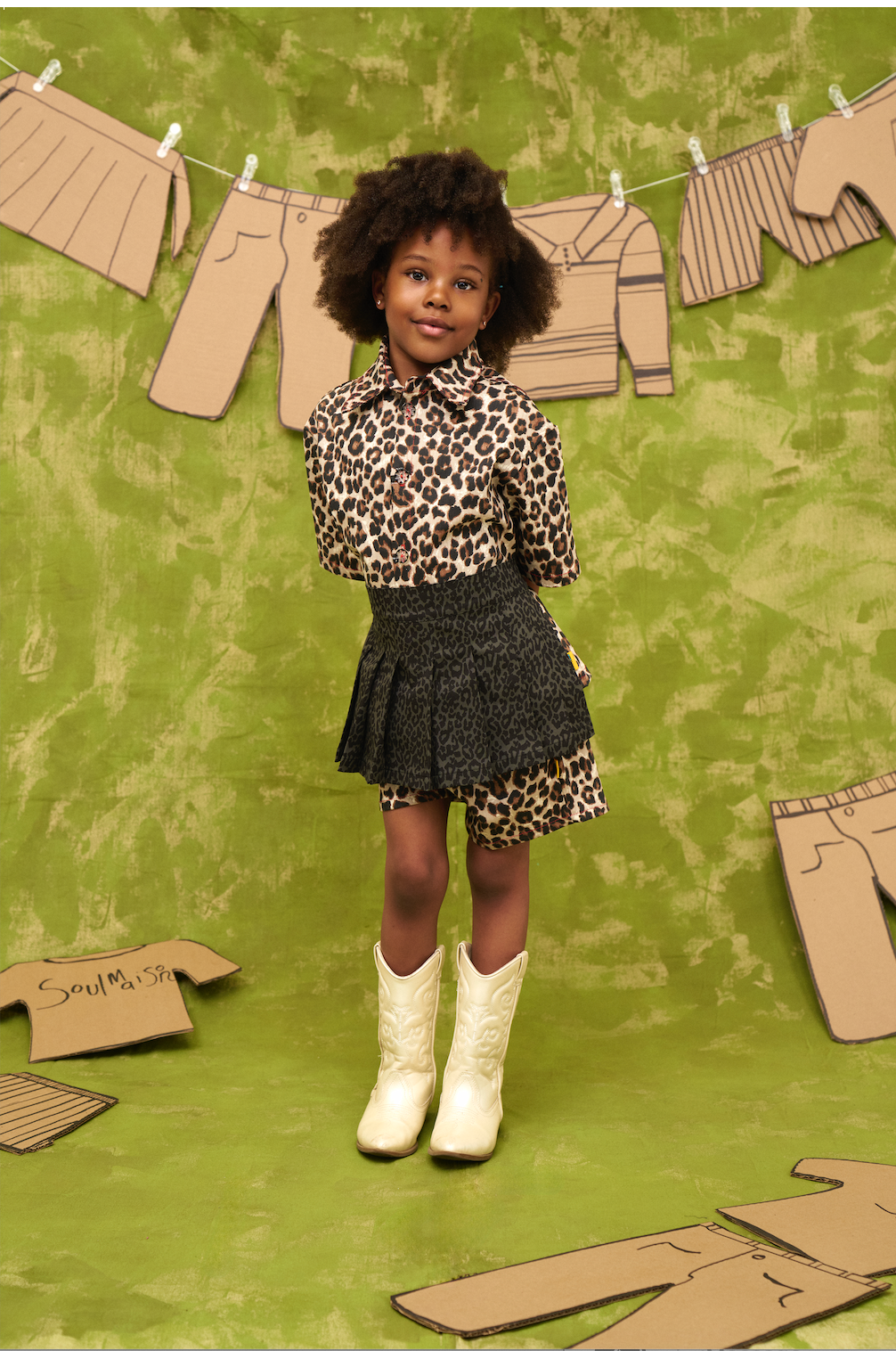 Pleated Apron Belt Skirt