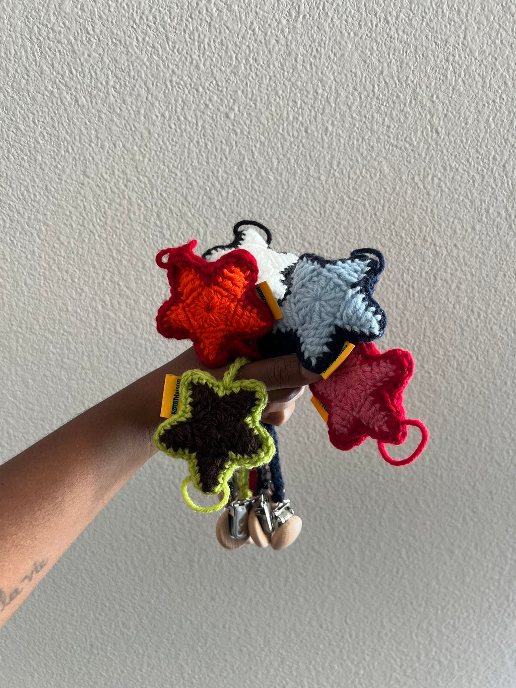 Star Crochet Pacifier Clips
