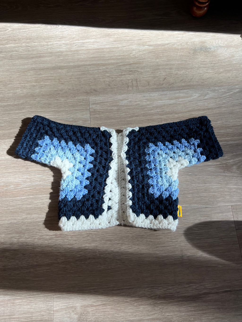 Blue and White Hexagon Sweater