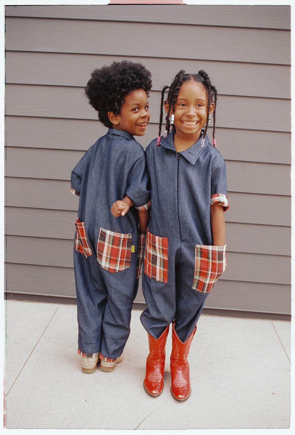 Plaid + Denim Kinetic Jumpsuit
