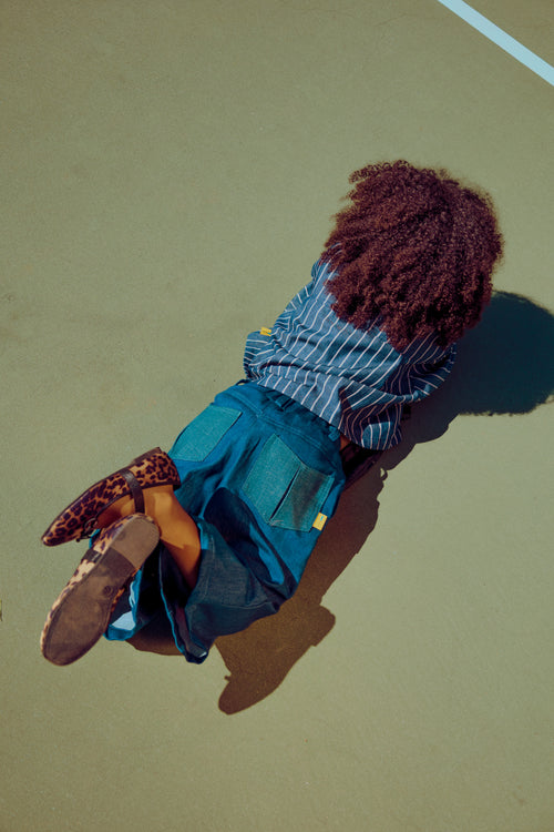 Basquiat Shirt- Denim Stripes