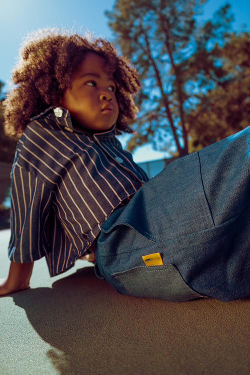 Basquiat Shirt- Denim Stripes